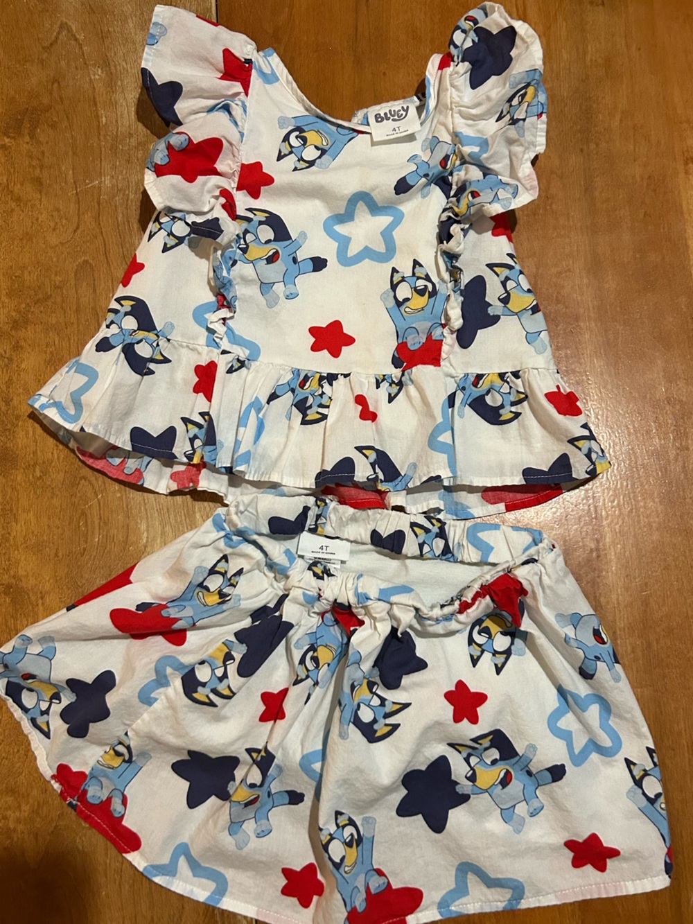 Bluey Kids Red, White and Blue Star Matching Set
